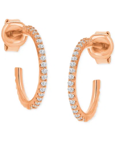 Macy's Cubic Zirconia Small Hoop Earrings (1/2 Ct. T.w.) In 14k Gold-plated Sterling Silver, 0.62"