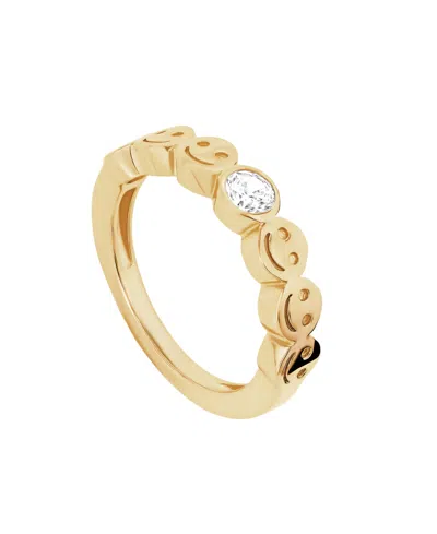 Macy's Cubic Zirconia Smiley Face Band Ring In Gold
