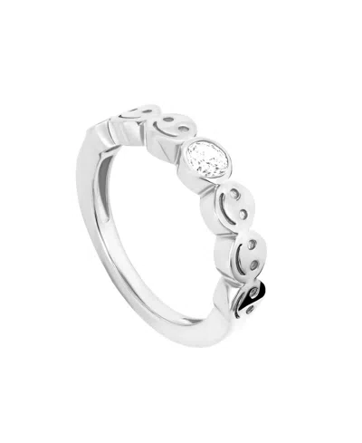 Macy's Cubic Zirconia Smiley Face Band Ring In Gray