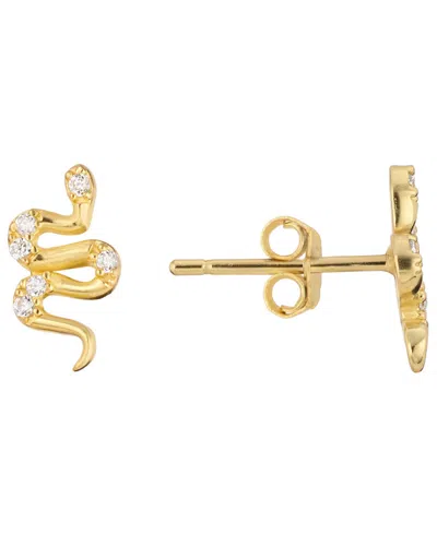 Macy's Cubic Zirconia Snake Stud Earring In Gold