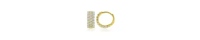 Macy's Cubic Zirconia Snap Bar Hoop Earrings In Gold