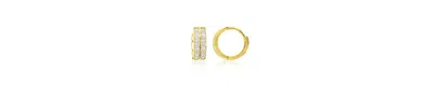 Macy's Cubic Zirconia Snap Bar Hoop Earrings In Gold
