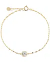 Macy's Cubic Zirconia Solitaire Bezel Mirror Link Chain Bracelet (1 Ct. T.w.) In Sterling Silver In Gold