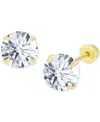 Macy's Cubic Zirconia Solitaire Screw Back Stud Earrings In 14k Gold In Gold