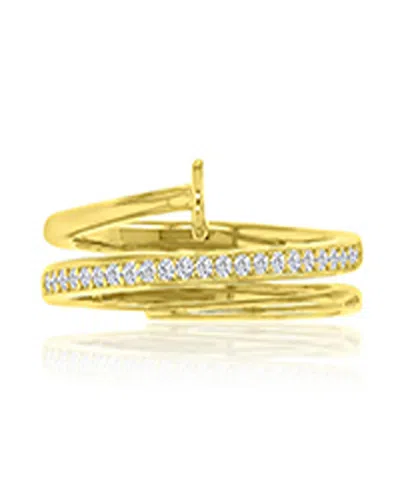 Macy's Cubic Zirconia Spiral Pin Ring In 14k Yellow Gold Over Sterling Silver In Pattern