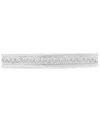 Macy's Cubic Zirconia Square Style Accented Band In Sterling Silver In Rhodium