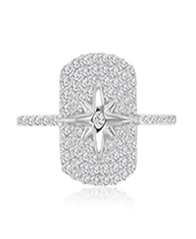Macy's Cubic Zirconia Star Pave Ring In 14k Yellow Gold Over Sterling Silver