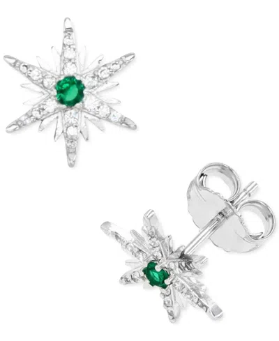 Macy's Cubic Zirconia Star Stud Earrings In Green