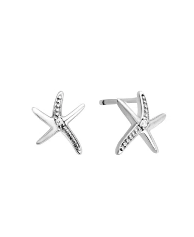 Macy's Cubic Zirconia Starfish Stud Earrings In Silver
