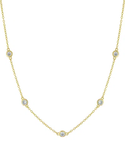 Macy's Cubic Zirconia Station Necklace, 16" + 2" Extender,  Exclusive In Gold