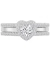 Macy's Cubic Zirconia Sterling Silver Heart Ring, Exclusively At  In Rhodium