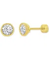 Macy's Cubic Zirconia Stud Earrings (1-1/2 Ct. T.w.) In 14k Gold-plated Sterling Silver In Gold