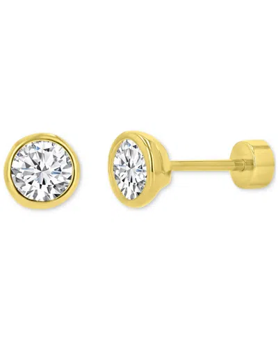 Macy's Cubic Zirconia Stud Earrings (1-1/2 Ct. T.w.) In 14k Gold-plated Sterling Silver