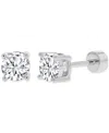 Macy's Cubic Zirconia Stud Earrings (1-1/2 Ct. T.w.) In 14k Gold-plated Sterling Silver In Silver