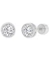 Macy's Cubic Zirconia Stud Earrings (3/8 Ct. T.w.) In 14k Gold-plated Sterling Silver In Silver