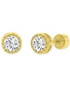 Macy's Cubic Zirconia Stud Earrings (3/8 Ct. T.w.) In 14k Gold-plated Sterling Silver In Yellow