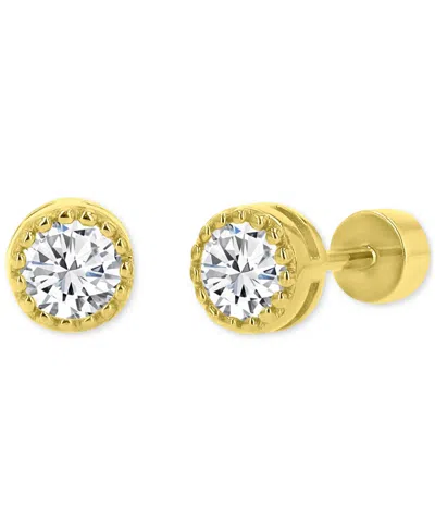 Macy's Cubic Zirconia Stud Earrings (3/8 Ct. T.w.) In 14k Gold-plated Sterling Silver In Yellow
