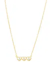 Macy's Cubic Zirconia Triple Open Heart Necklace (0.06 Ct. T.w.) In 14k Gold Over Sterling Silver (also In  In Gold