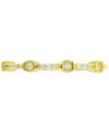 Macy's Cubic Zirconia Two Level Narrow Stack Ring In 14k Gold-plated Sterling Silver In Gold