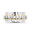 Macy's Cubic Zirconia Two Tone Hammered Band Ring In Sterling Silver In Silver