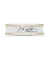 Macy's Cubic Zirconia Two Tone Hammered Ring In White
