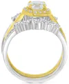 Macy's Cubic Zirconia Two-tone Ring, Exclusively At  In Gold