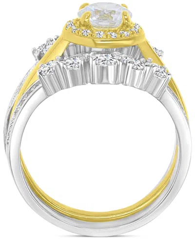 Macy's Cubic Zirconia Two-tone Ring, Exclusively At  In Gold