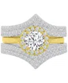 Macy's Cubic Zirconia Two-tone Ring, Exclusively At  In Gold