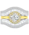 Macy's Cubic Zirconia Two-tone Ring, Exclusively At  In Gold