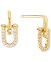 Macy's Cubic Zirconia U-shaped Drop Earrings (1/5 Ct. T.w.) In 14k Gold Over Sterling Silver (also In Sterl In Gold