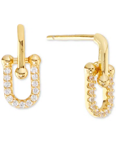 Macy's Cubic Zirconia U-shaped Drop Earrings (1/5 Ct. T.w.) In 14k Gold Over Sterling Silver (also In Sterl