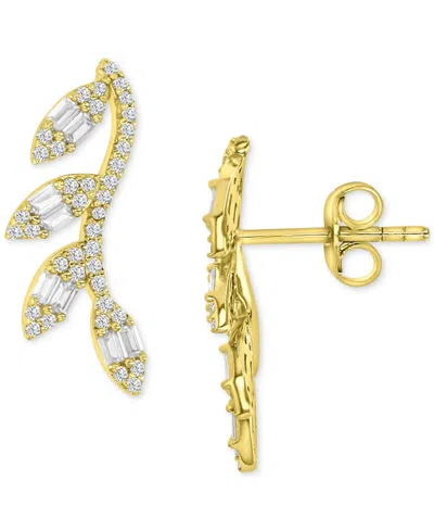 Macy's Cubic Zirconia Vine-inspired Ear Climbers In 14k Gold-plated Sterling Silver