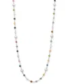 Macy's Cultured Freshwater Pearl (4-5mm) & Multicolor Tourmaline 18" Collar Necklace In Sterling Silver In Multi