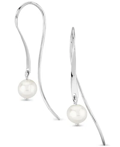 Macy's Cultured Freshwater Pearl (5mm) Love Knot Stud Earrings In 14k Gold In Metallic