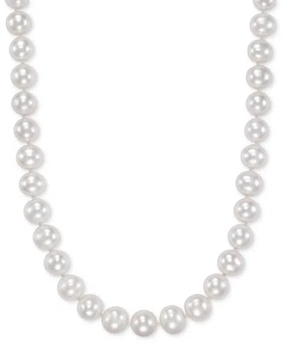 Macy's Cultured Freshwater Pearl (9-1/2-10-1/2mm) 18" Strand Necklace In 14k Yellow Gold In White
