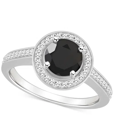Macy's Cultured Freshwater Pearl & Diamond (1/5 Ct. T.w.) Halo Ring In Sterling Silver (also In Onyx, Labra