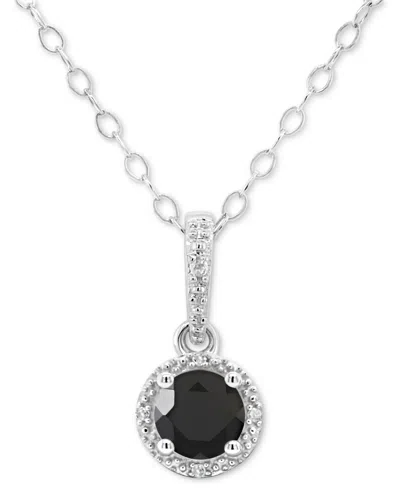 Macy's Cultured Freshwater Pearl & Diamond Accent 18" Pendant Necklace In Sterling Silver (also In Onyx, Tu In Black
