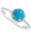 Macy's Cultured Freshwater Pearl & Diamond Accent Ring In Sterling Silver (also In Onyx, Turquoise, & Labra In Turquoise