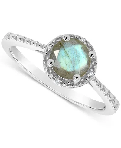 Macy's Cultured Freshwater Pearl & Diamond Accent Ring In Sterling Silver (also In Onyx, Turquoise, & Labra In Labradorite