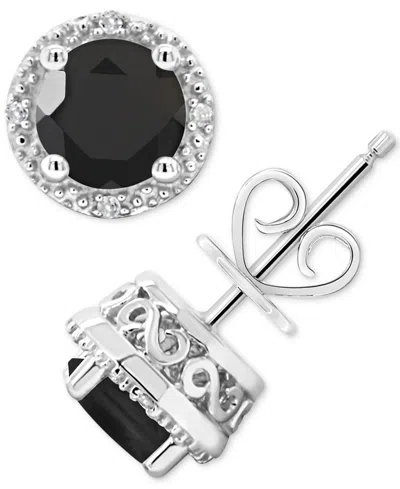 Macy's Cultured Freshwater Pearl & Diamond Accent Stud Earrings In Sterling Silver (also In Onyx, Labradori