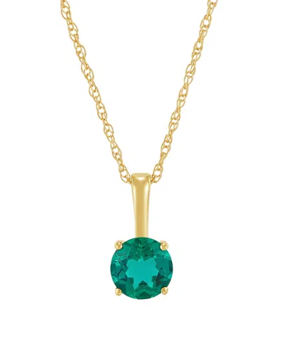 Macy's Cultured Freshwater Pearl And Lab-grown White Sapphire (1/5 Ct. T.w.) Pendant 18" Necklace In 10k Ye In Gold