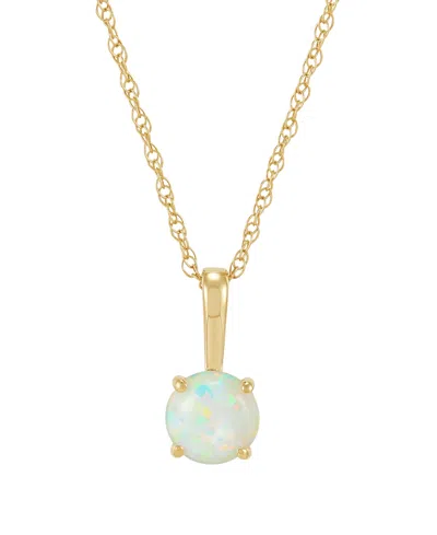 Macy's Cultured Freshwater Pearl And Lab-grown White Sapphire (1/5 Ct. T.w.) Pendant 18" Necklace In 10k Ye In Gold