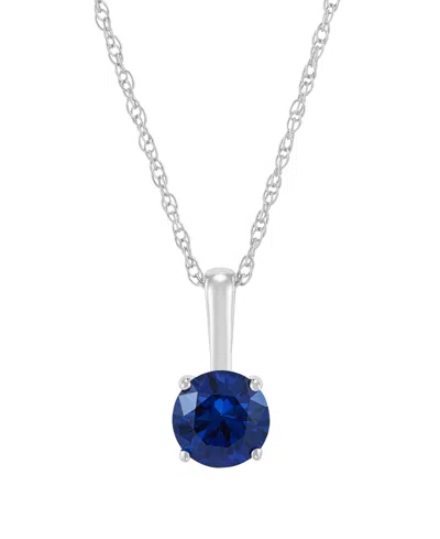 Macy's Cultured Freshwater Pearl And Lab-grown White Sapphire (1/5 Ct. T.w.) Pendant 18" Necklace In 10k Ye In Metallic