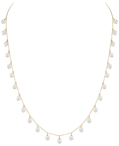 Macy's Cultured Freshwater Pearl Necklace (4-4.5mm) In 14k Yellow Gold