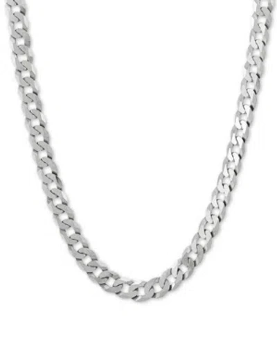 Macy's Curb Link 22" Chain Necklace (7mm) In Sterling Silver