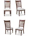 Macy's Daria 4 Pc. Side Chair Set In Brown