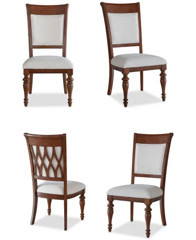 Macy's Daria 4 Pc. Upholstered Chair Set In Brown