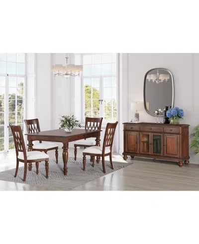 Macy's Daria 5-pc. Dining Set (rectangular Table & 4 Side Chairs), Created For  In Brown