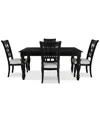 Macy's Daria 5-pc. Dining Set (rectangular Table & 4 Side Chairs), Created For  In Black