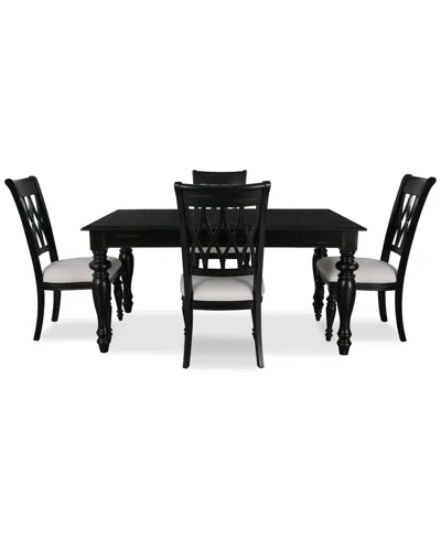 Macy's Daria 5-pc. Dining Set (rectangular Table & 4 Side Chairs), Created For  In Black